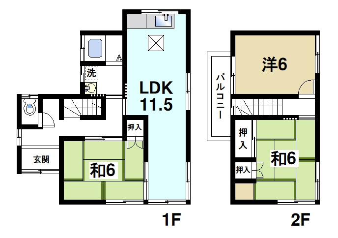 俵口町1513番地戸建の間取り
