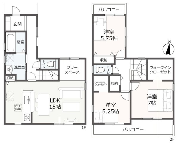 リーブルガーデン南区浜田町第1期　全1棟　新築戸建の間取り