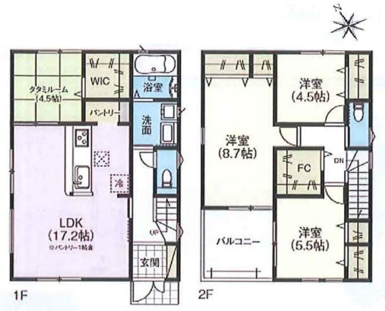 豊明市二村台４丁目の新築一戸建の間取り