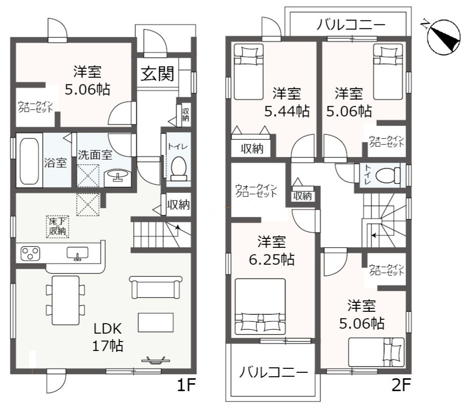 リーブルガーデン豊明市二村台第3　全2棟　新築戸建の間取り