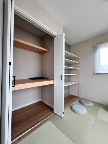 富田東展示場　ルミナス　戸建ての収納|大容量収納の和室は、すっきりと片付いた空間で心からくつろげるひとときを。
