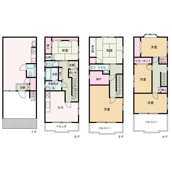 和歌山市美園町２丁目　店舗付き住宅の間取り