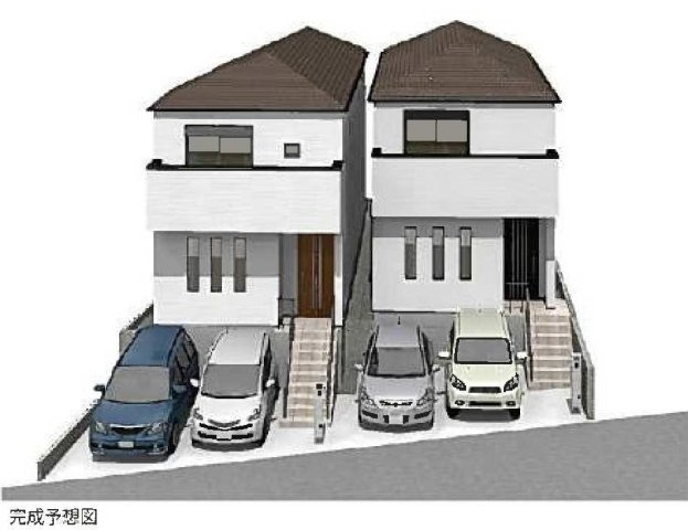 【横浜市旭区白根4丁目25-13全2棟新築戸建て】★仲介手数料無料★（不動丸小学校・鶴ケ峰中学校）の外観パース