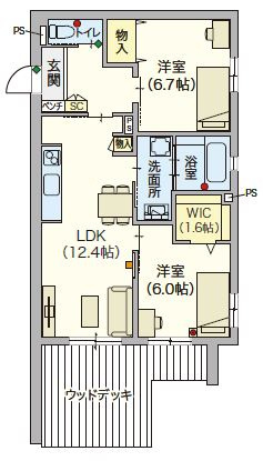 (シニア限定)グラン・シャリオ２昭和記念公園の間取り|シニアに優しい充実した設備