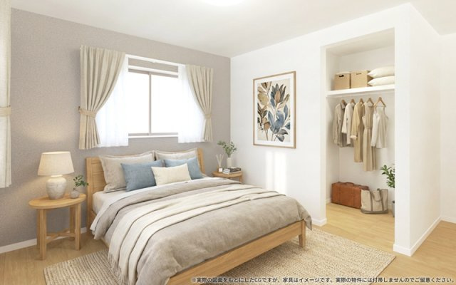 【完成予想図】 | 【主寝室　イメージパース】
※画像は設計図面を基に作成したイメージです。