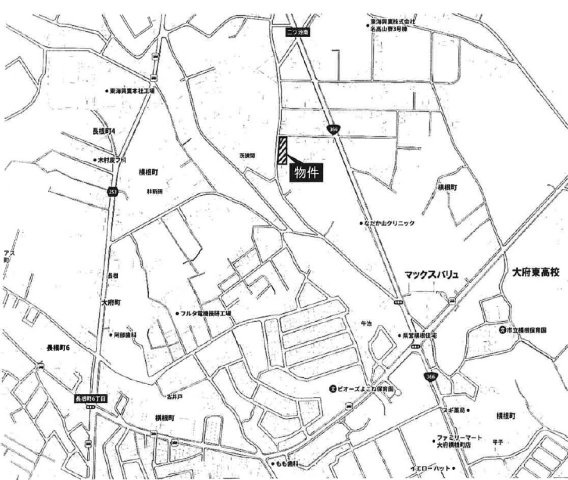 大府市横根町名高山貸地の地図