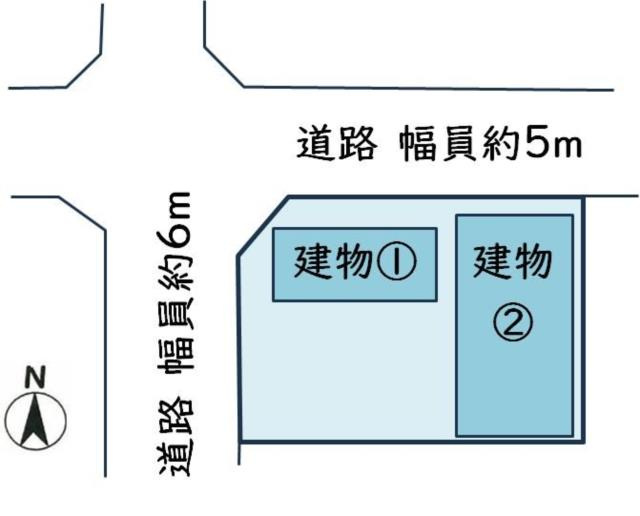 中古戸建　豊川市本野町北貝津５７番地の区画図|土地形状図　土地面積181㎡（54.75坪