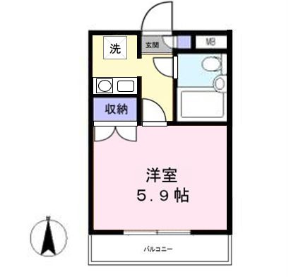 １Kタイプのお部屋です。