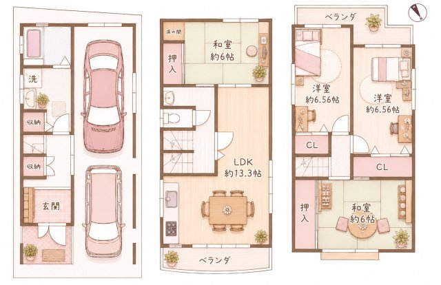 高野道1丁目　中古一戸建ての間取り|間取り図はいかがですか？ご希望を叶える間取りですか？リビングの広さは？水回りの位置は？カウンターキッチン？など色々な情報が集約されています。弊社ではリフォームなどのご相談も承っております。