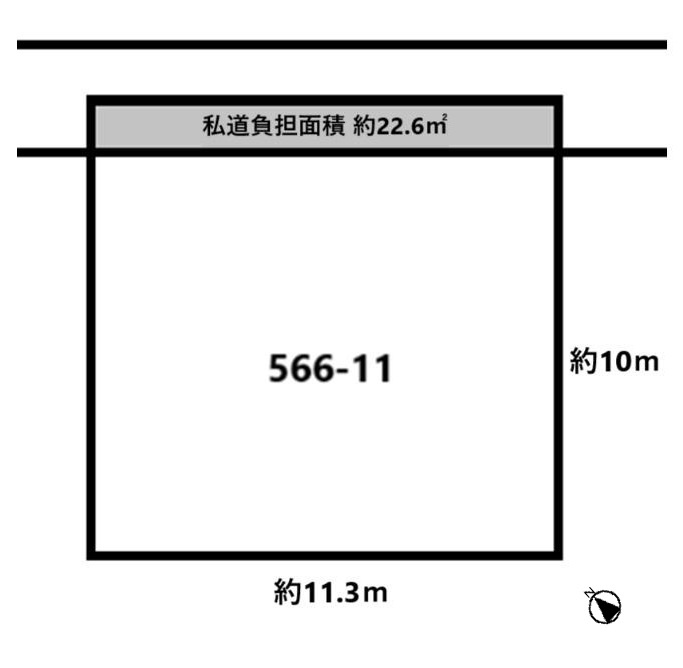 明石市二見町福里　土地の土地図|約33.8坪です。