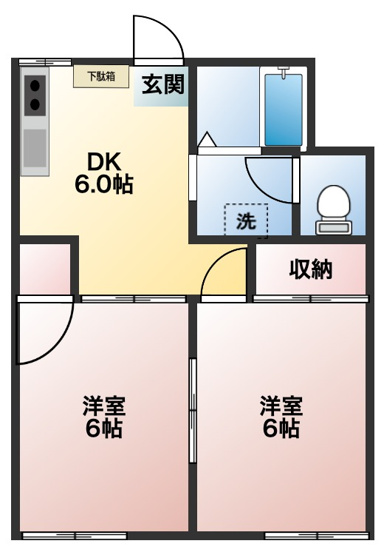 【間取り】 | ハイム笹井A | 落ち着いた雰囲気の外観です