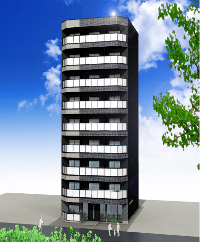 大阪市西成区萩之茶屋２丁目の一棟マンションの外観パース