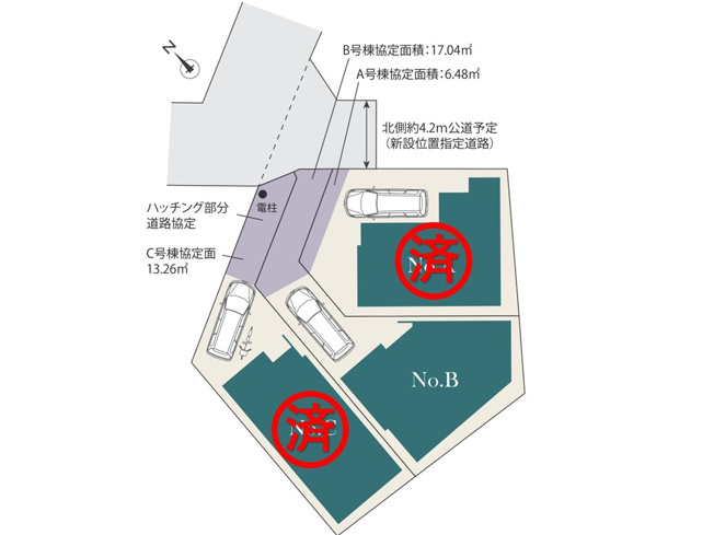 【区画図】 | ◇◆茅ヶ崎市松が丘 新築戸建 残り1棟【NO,B】◆◇ | 全3棟の新築戸建