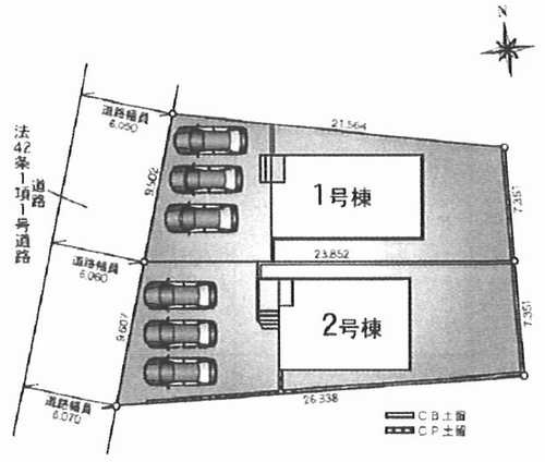 横浜市磯子区洋光台1丁目　新築戸建全2棟の区画図