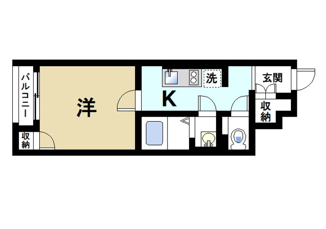クレイノ聡の間取り|ワンルームの間取り