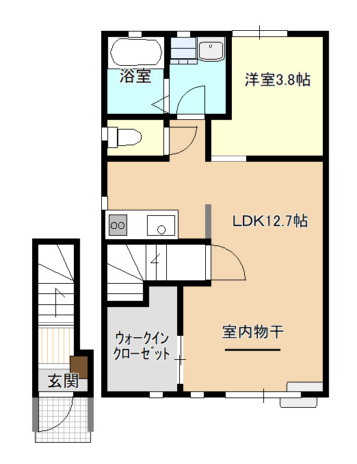 レトワールⅡAの間取り|収納もしっかりある間取りです