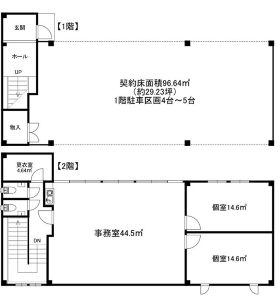 草津市野路５丁目の店舗事務所の間取り