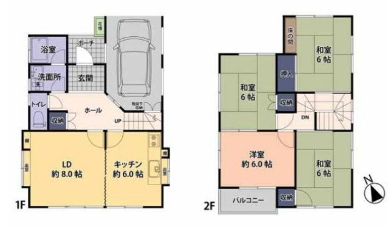 【中古】鶴ヶ島市下新田中古住宅の間取り