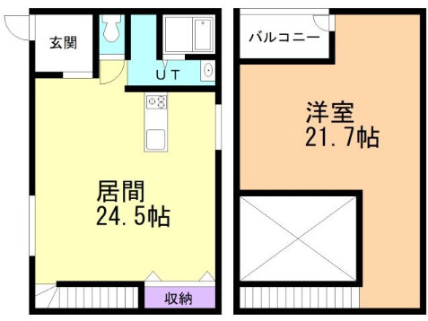 登別市富士町3丁目1-1アパートの間取り