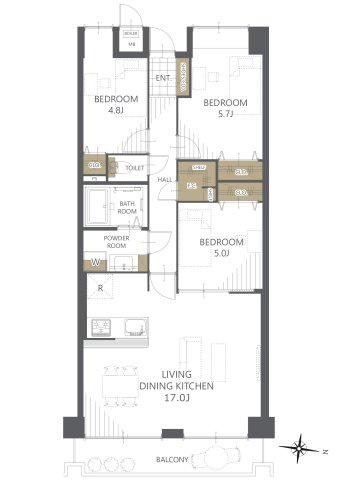 【間取り】コスモ三滝本町 