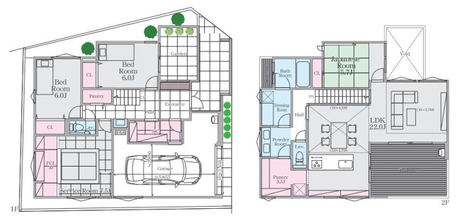 【間取り】 | 杉並区永福３丁目　新築戸建て | 3SLDK・土地面積131.48ｍ2・建物面積155.35ｍ2