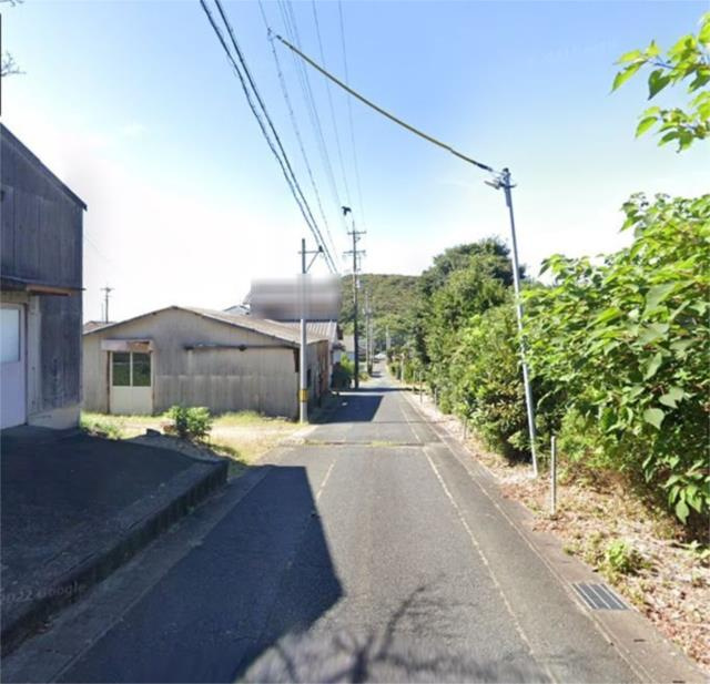 売地　豊橋市大岩町字北山6-585,6-584,6-579の前面道路含む現地写真|現地(前面道路）北側　資材置き場として