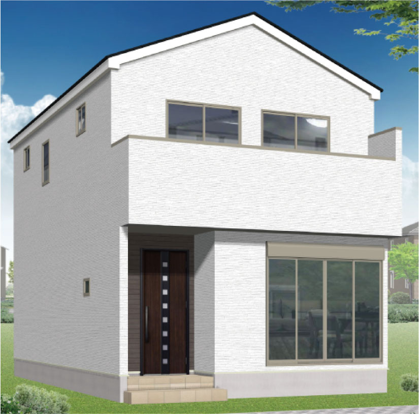 花園艮北町１期１号地の外観パース