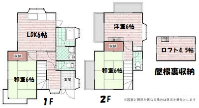 山武市成東　中古戸建の間取り|図面と現況に相違がある場合、現況を優先致します。