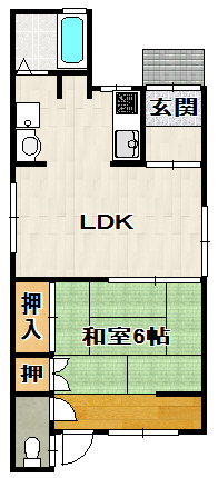 伊孑志2丁目貸家の間取り