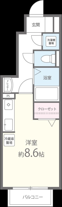 岸和田市西之内町のハイツの間取り