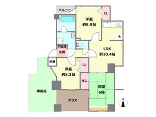 プリオーレ夙川さくら道の間取り