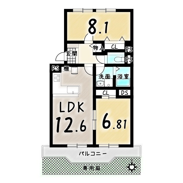 ハイコーポ長岡京B棟の間取り