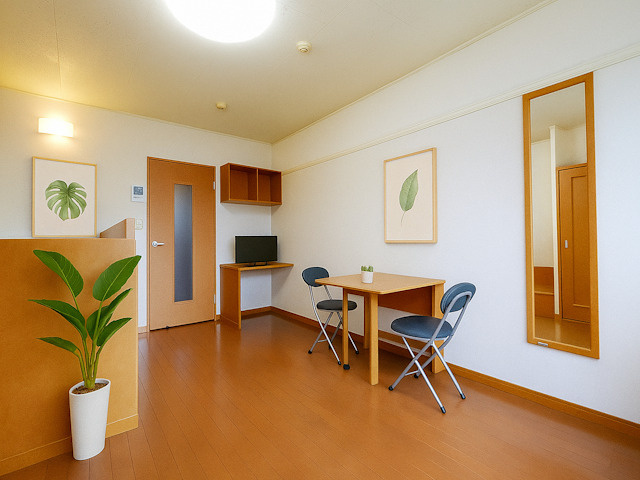 レオパレスＨａｌｆ　Ｍｏｏｎの居間・リビング|CGで家具等を配置したもので家具等は含まれません