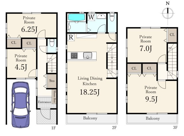 練馬区早宮2丁目 限定1区画の参考プラン|建物プラン例　建物価格1970万円、建物面積103.68㎡(車庫部分10.53㎡含む)