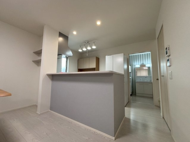 菊池郡大津町引水／30号棟／のキッチン|キッチン横にパントリーと収納スペース。