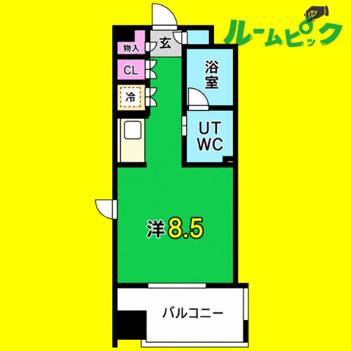 白川公園パークマンション　名古屋市賃貸　仲介手数料無料の間取り