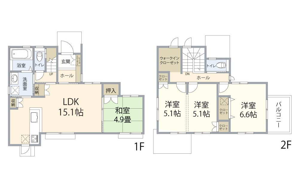 駐車スペース並列２台完備　玉津町今津　中古戸建の間取り