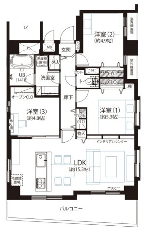 カインドステージ横浜台町【仲介手数料無料】の間取り