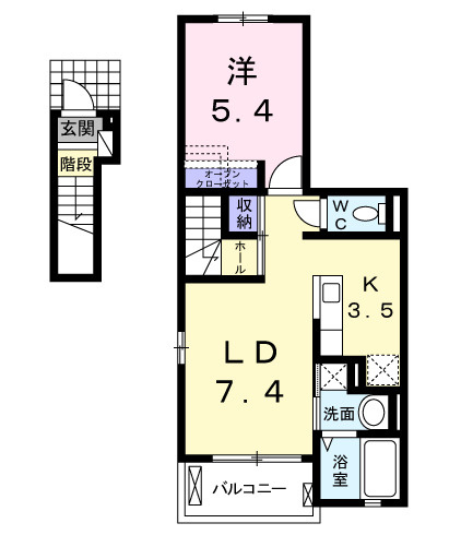 エミュレーヌ　Ａの間取り|間取図