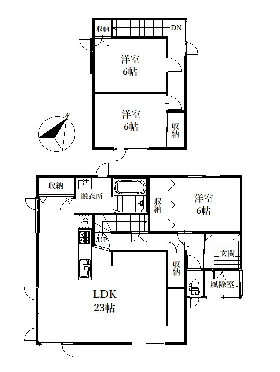 鳥取南3丁目　リフォーム済中古住宅の間取り