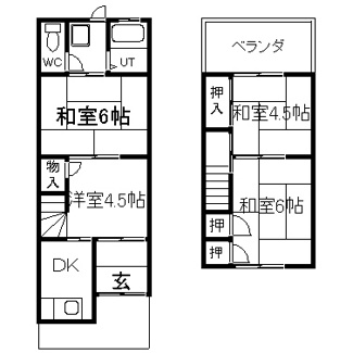 【間取り】 | 福万寺南貸家