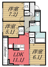 【間取り】 | D-ROOM都賀2丁目　Ⅱ　A棟