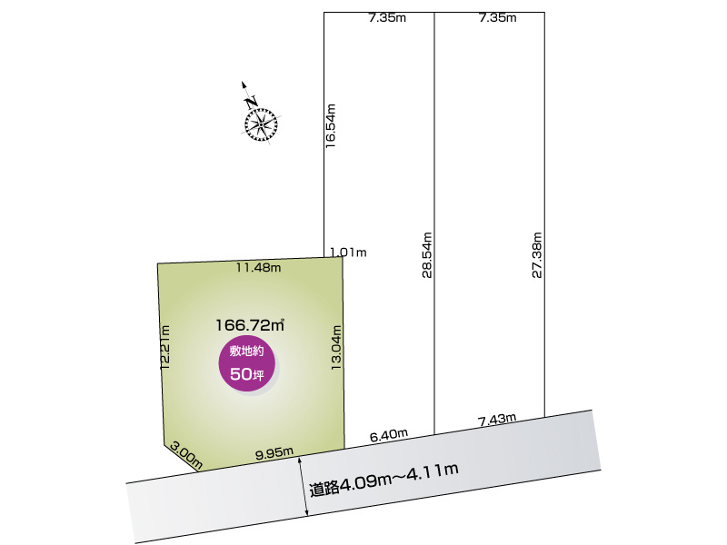 古河市上辺見　1号地◆区画図