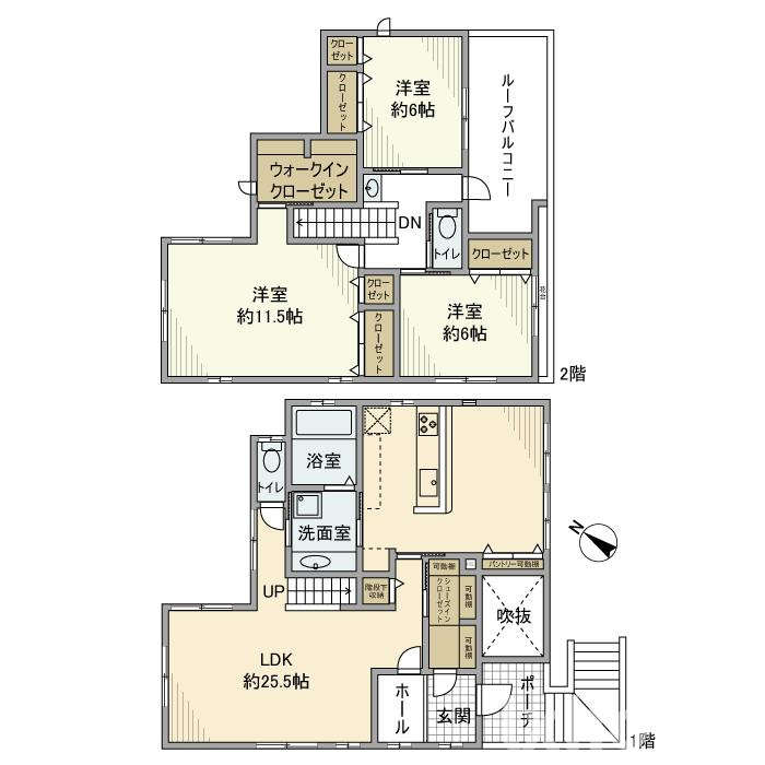 彩都あさぎ２丁目戸建の間取り