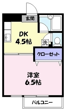 【間取り】 | ラフェスタ旗ヶ崎 | 【１ＤＫ】