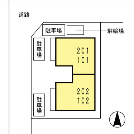 熊本市南区田迎２丁目のアパートの区画図