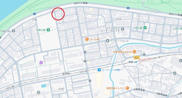 加古川市新神野2丁目　　JR「神野駅」徒歩9分の地図
