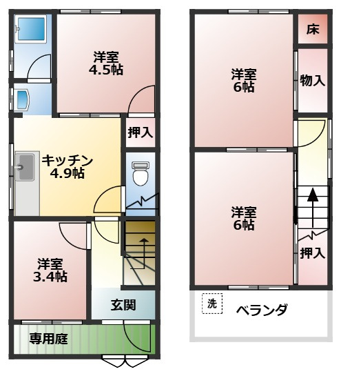 妙法寺戸建の間取り