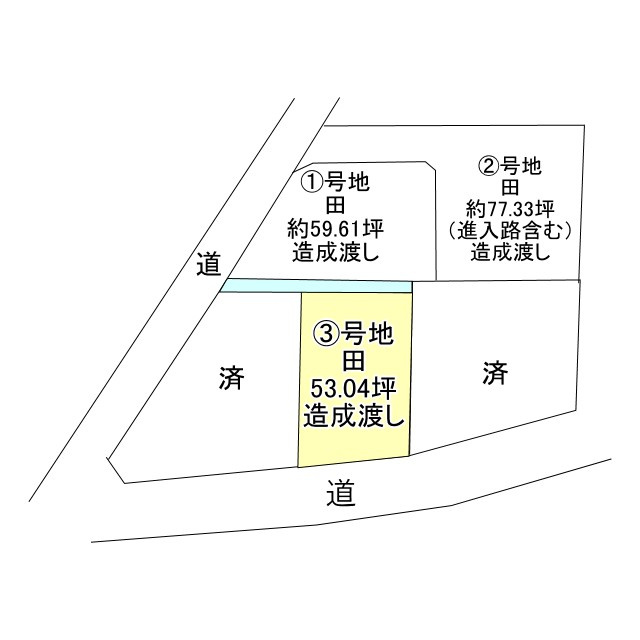 西条市中野甲の売地の区画図