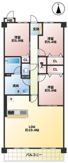 【間取り】 | ライオンズマンション北鈴蘭台第2 | 図面と現況が異なる場合は現況を優先します